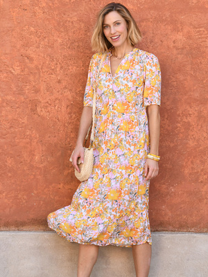 Robe longue à volants