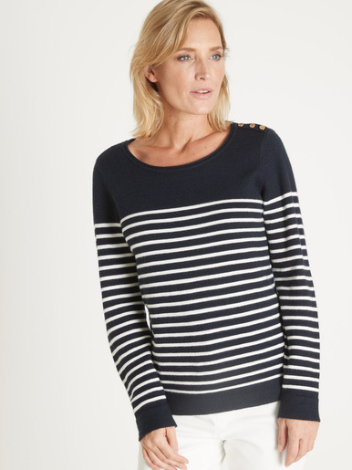 Pull marinière col rond