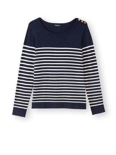 Pull marinière col rond