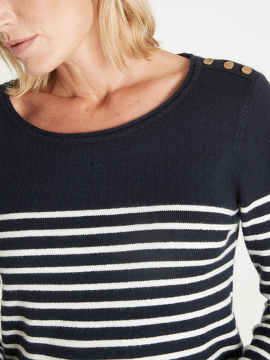 Pull marinière col rond