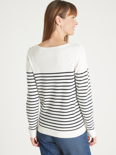 Pull marinière col rond