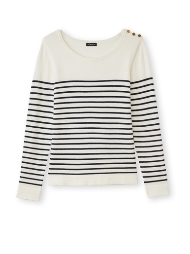Pull marinière col rond