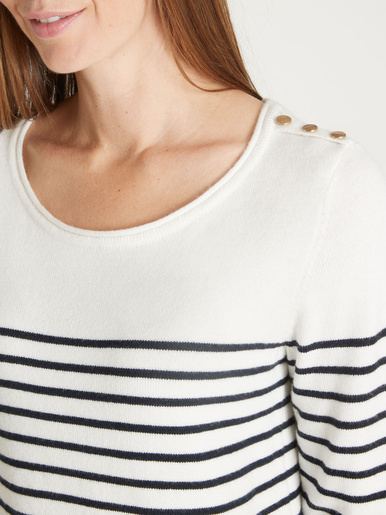 Pull marinière col rond