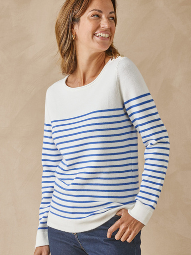 Pull marinière col rond