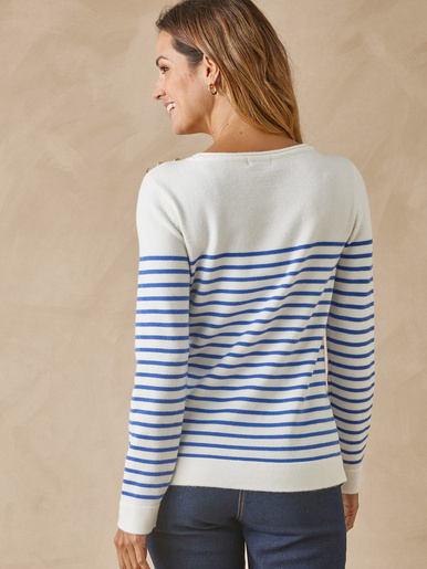 Pull marinière col rond