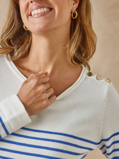 Pull marinière col rond