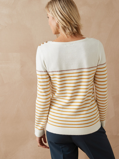 Pull marinière col rond