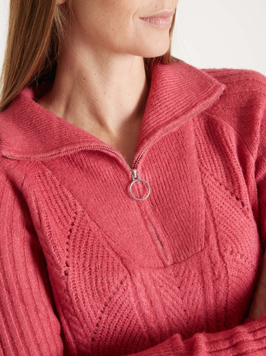 Pull à col camionneur zippé