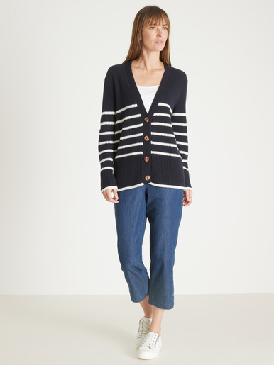 Gilet rayé manches longues