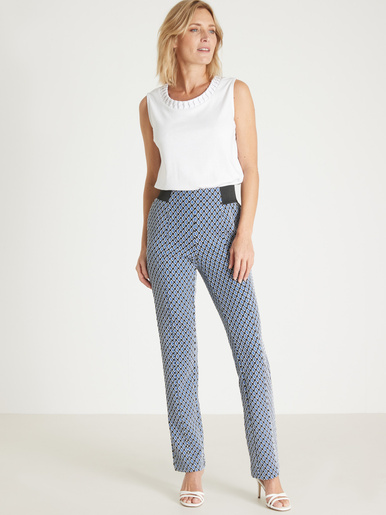 Pantalon élastiqué en maille milano