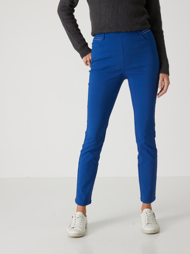 Tregging en tissu stretch - Daxon - Bleu dur