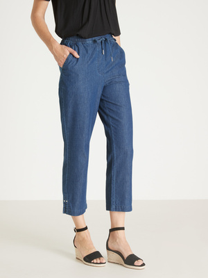 Pantacourt élastiqué en chambray