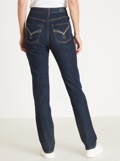Jean droit taille haute stretch