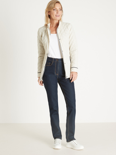Jean droit taille haute stretch