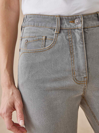 Jean droit taille haute stretch