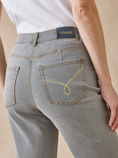 Jean droit taille haute stretch