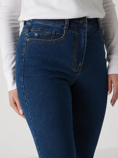 Jean droit taille haute stretch