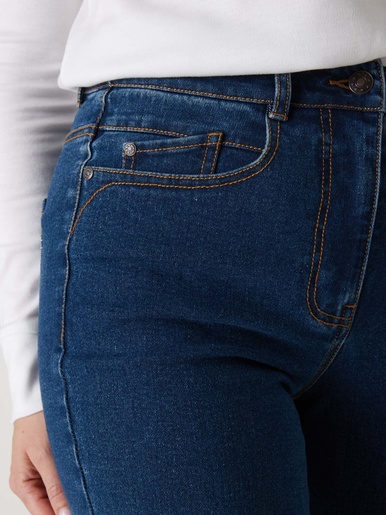 Jean droit taille haute stretch