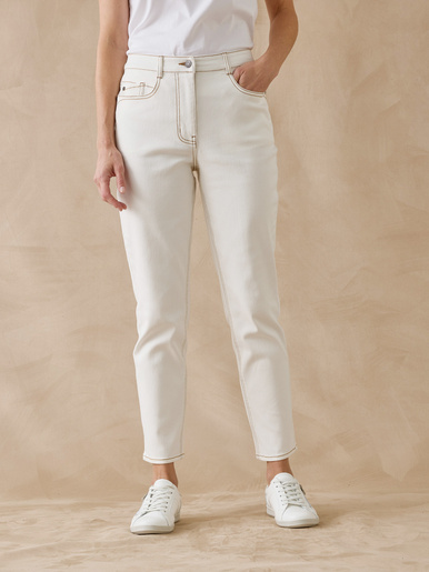 Jean 7/8ème taille haute - Daxon - Ecru