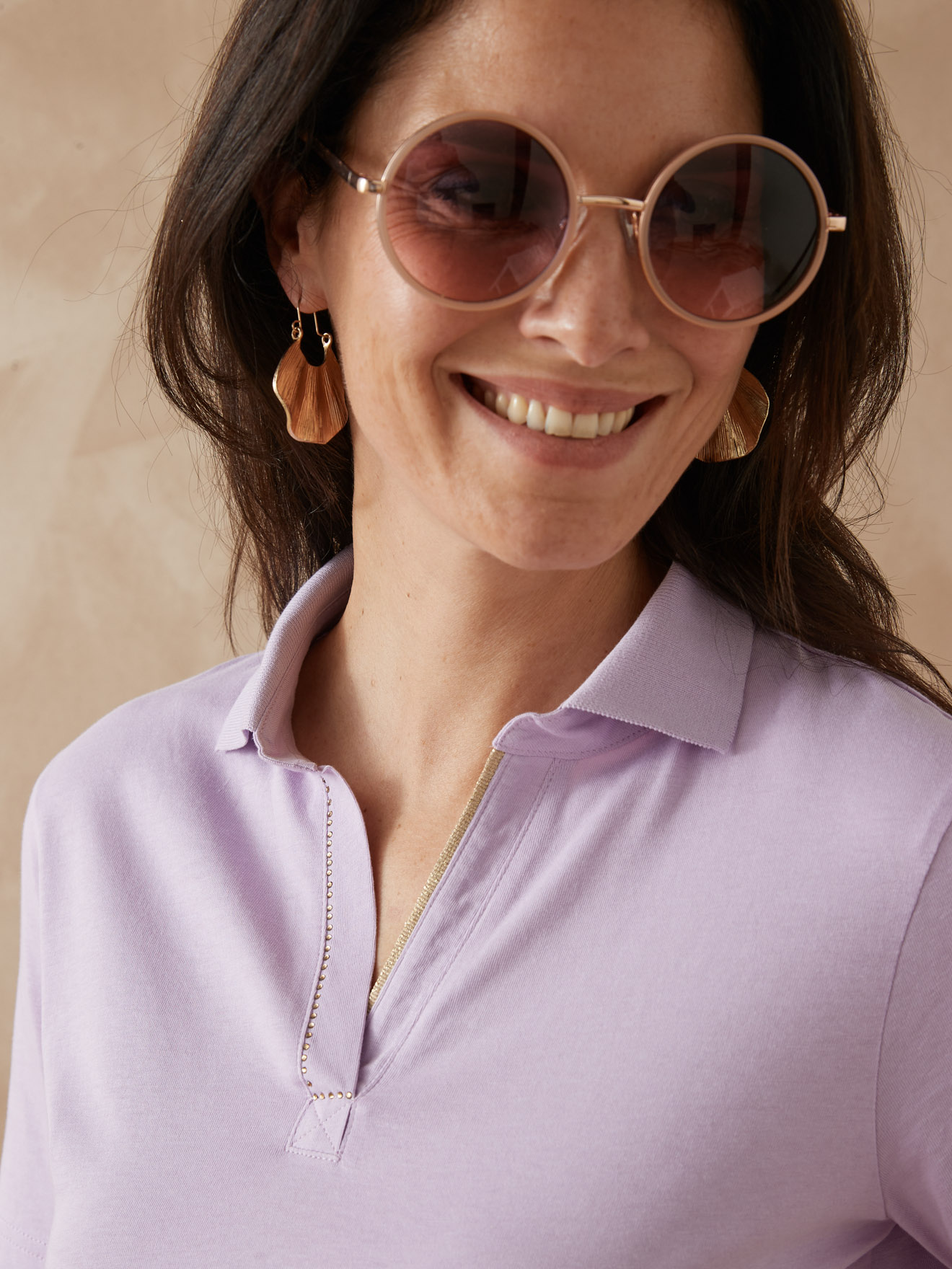 Tee-shirt col polo - Daxon - Parme