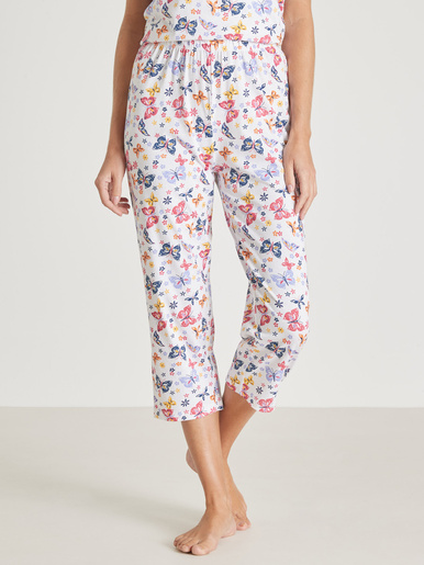 Pantacourt de pyjama en maille pur coton - Daxon - Fond blanc