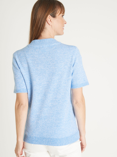 Pull col tunisien en maille chinée