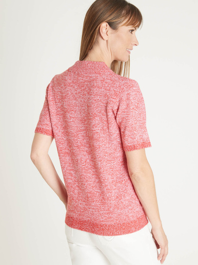 Pull col tunisien en maille chinée