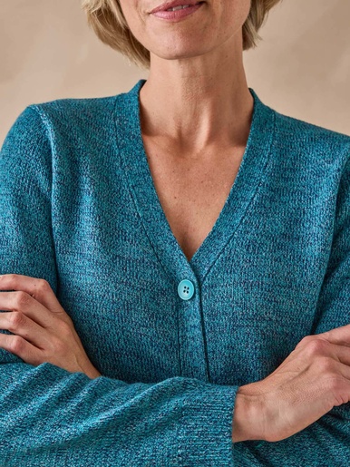 Gilet classique en maille chinée