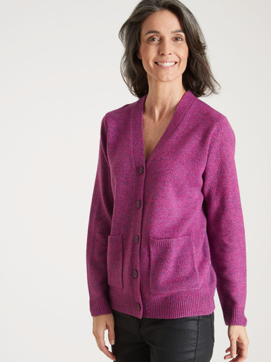 Gilet classique en maille chinée - Daxon - Chiné violine