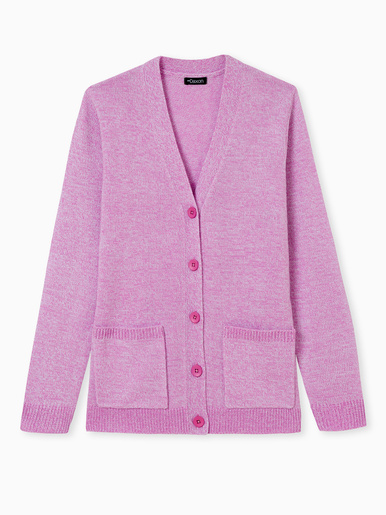 Gilet classique en maille chinée - Daxon - Chiné violine