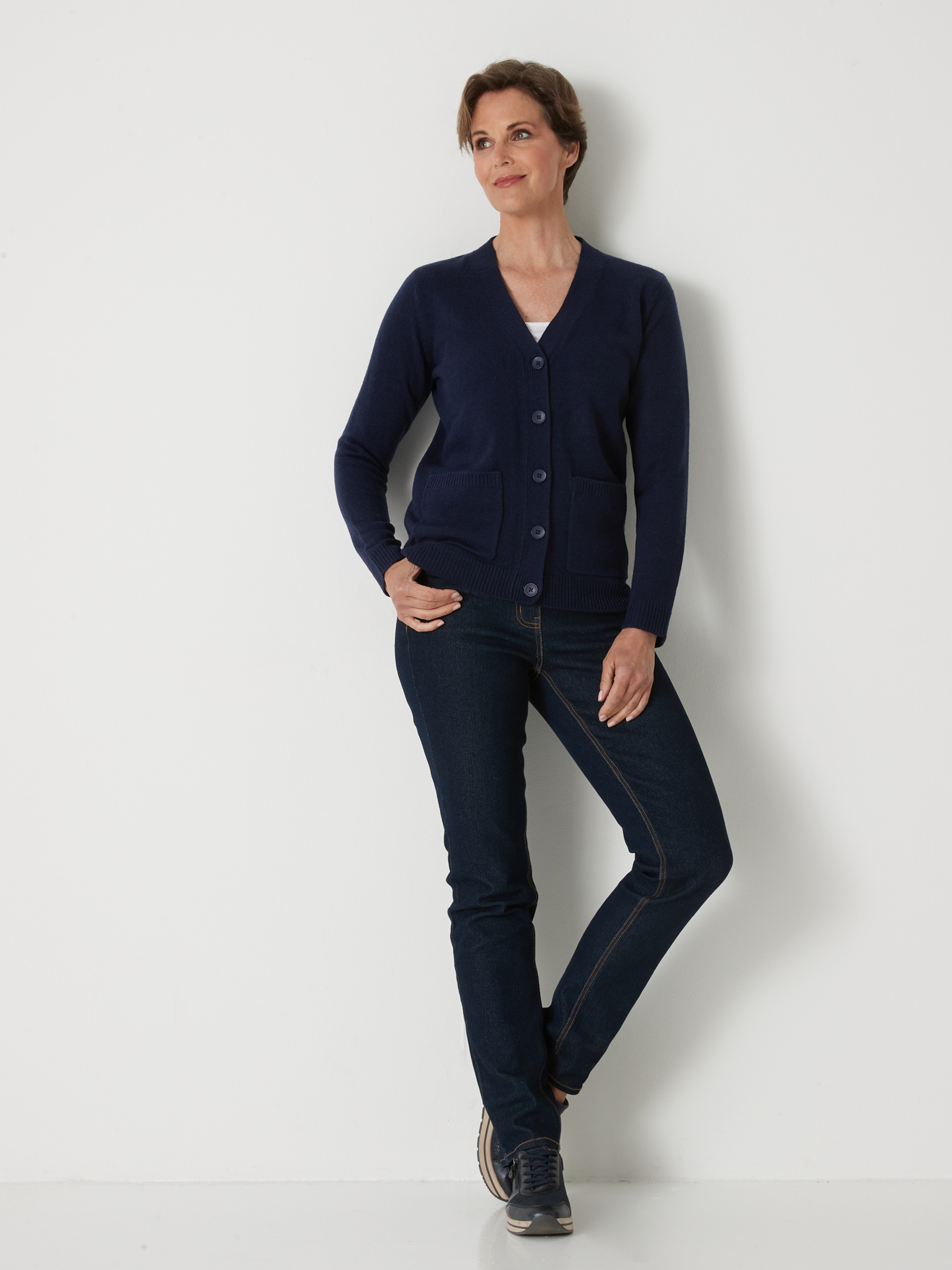 Gilet intemporel manches longues - Daxon - Bleu marine
