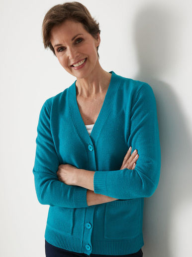 Gilet intemporel manches longues - Daxon - Turquoise