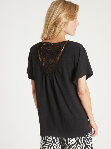 Tee-shirt avec dentelle au dos