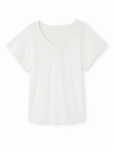 Tee-shirt avec dentelle au dos