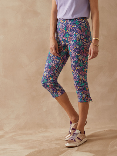 Corsaire à lacets - Daxon - Imp turquoise et rose