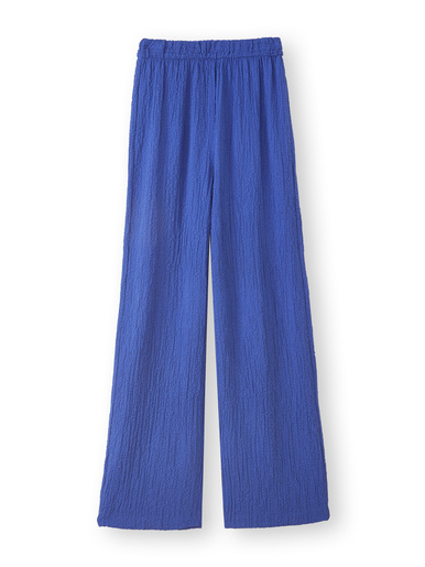 Pantalon large en seersucker