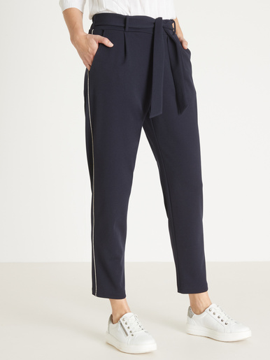 Pantalon raccourci élastiqué - Daxon - Marine