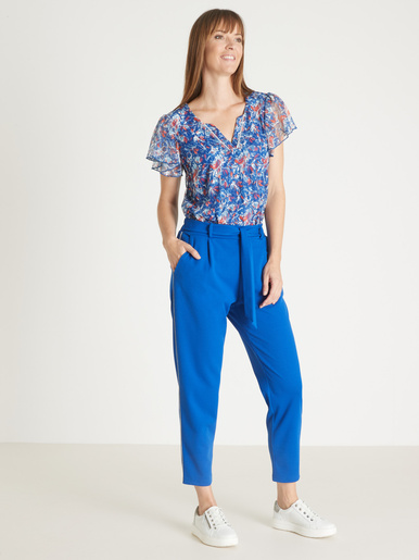 Pantalon raccourci élastiqué