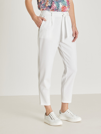 Pantalon raccourci élastiqué - Daxon - Blanc