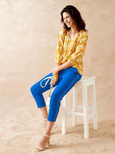 Pantalon raccourci élastiqué