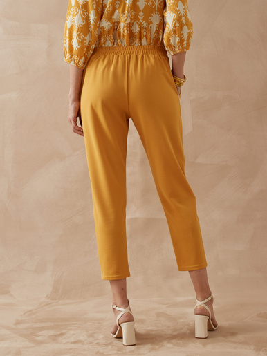 Pantalon raccourci élastiqué