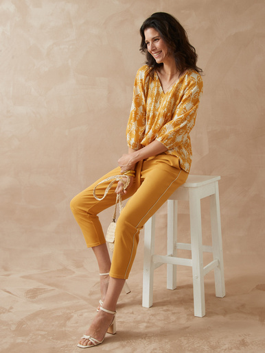 Pantalon raccourci élastiqué