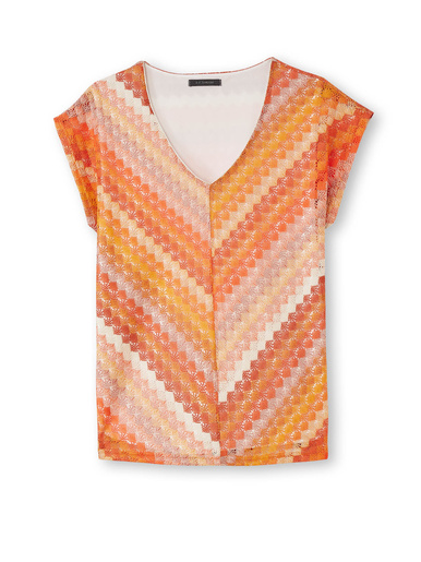 Tee-shirt effet dentelle - Daxon - Orange