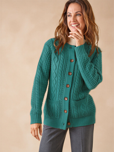 Cardigan torsadé col rond
