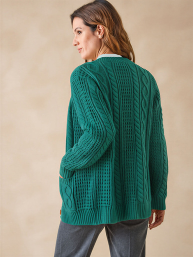 Cardigan torsadé col rond