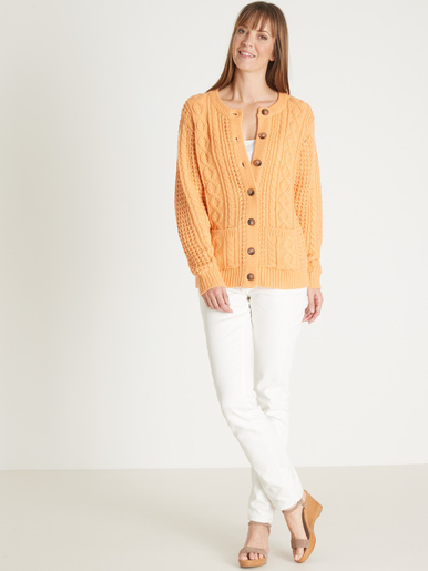 Cardigan torsadé col rond