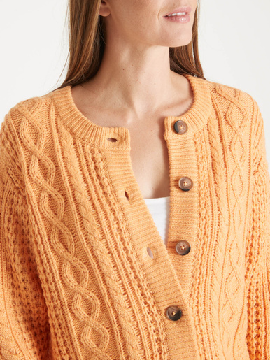 Cardigan torsadé col rond