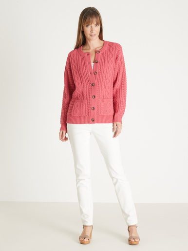 Cardigan torsadé col rond
