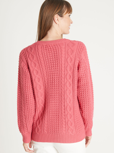 Cardigan torsadé col rond