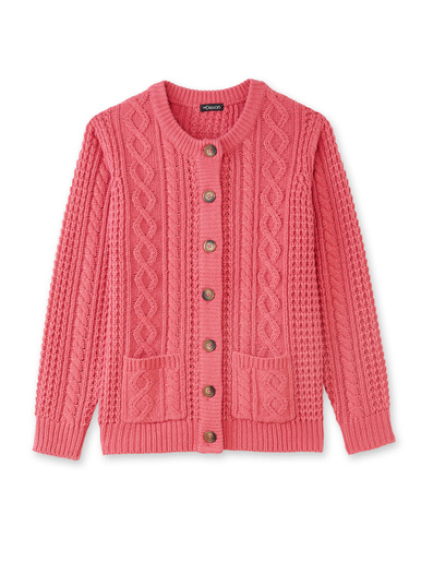 Cardigan torsadé col rond
